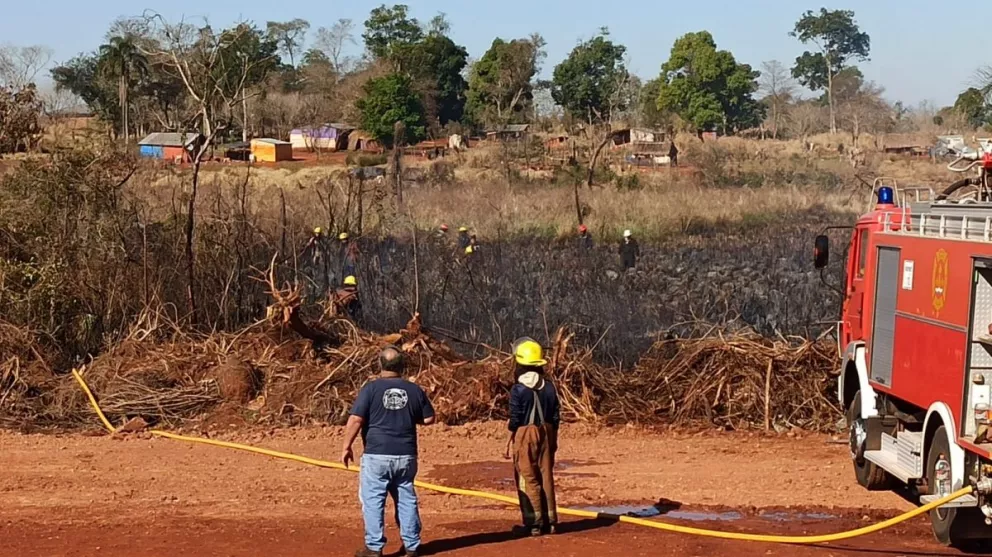 Trabajaron 4 horas para extinguir un incendio forestal