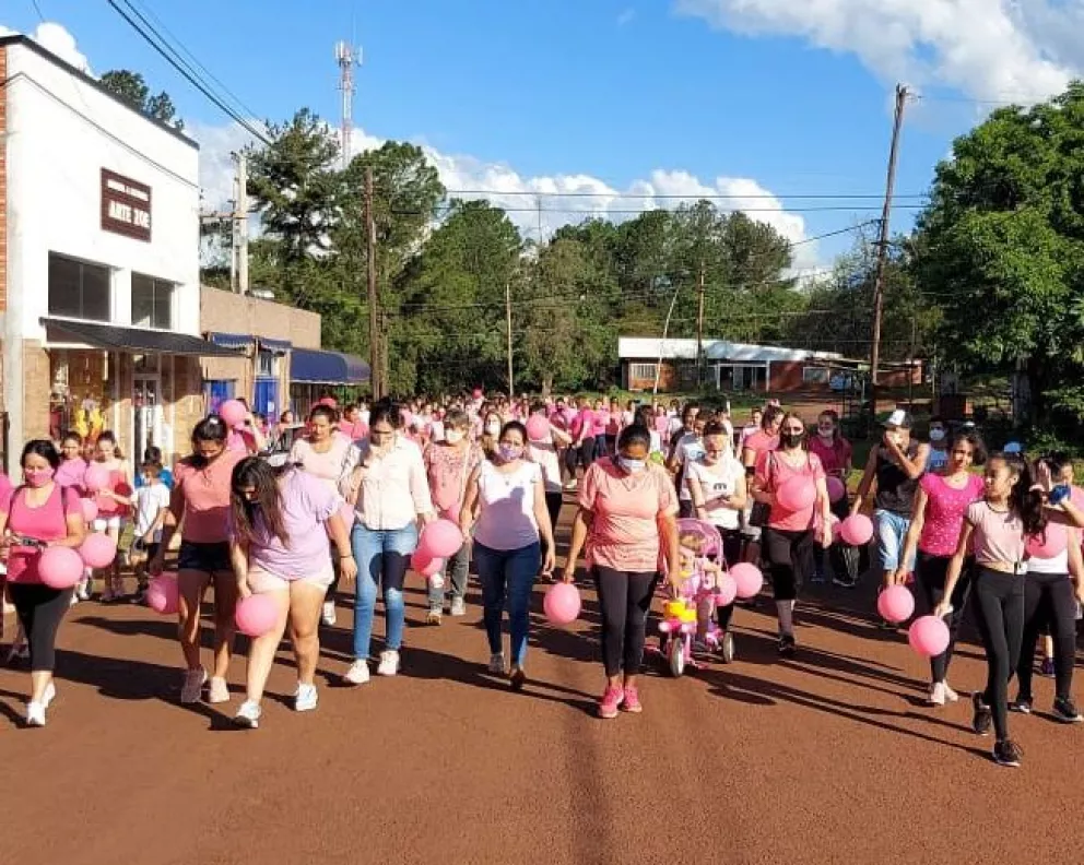 Lucha contra el cáncer de mama: Santo Pipó se tiñó de rosa