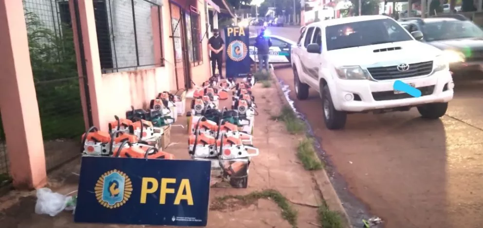 Federales incautaron 20 motosierras y 13 motoguadañas en Iguazú