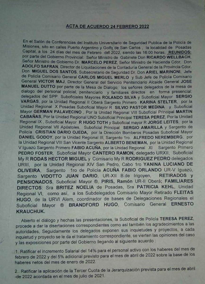 Acuerdan aumento para trabajadores de las fuerzas de seguridad de la Provincia Acuerdan aumento para trabajadores de las fuerzas de seguridad de la Provincia