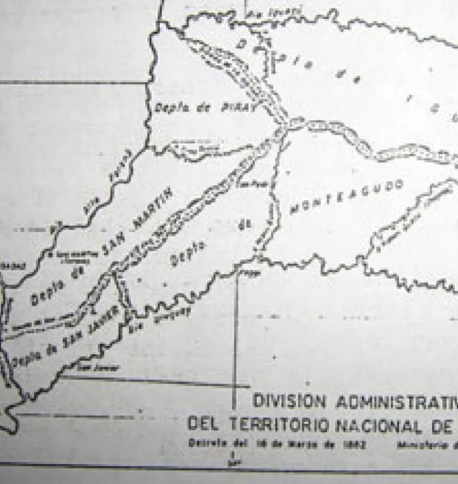 El territorio federal de Misiones en 1882.