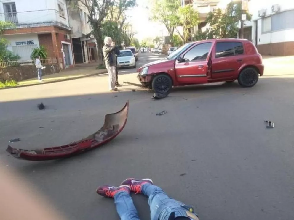 Accidente de tránsito en pleno centro de la ciudad de Posadas