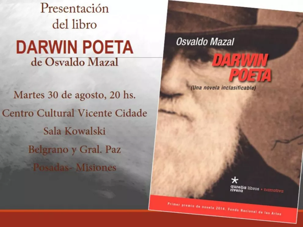 Se presenta hoy Darwin Poeta, la novela de Osvaldo Mazal