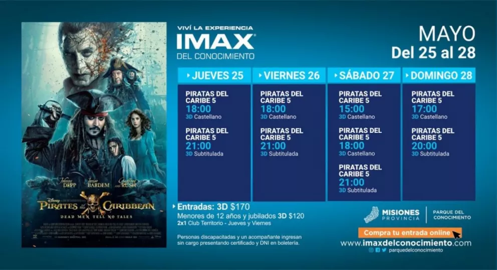 Los Piratas del Caribe llegan al IMAX del Conocimiento