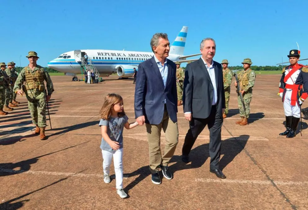 El presidente Macri cuando arribó a Iguazú en abril de este año