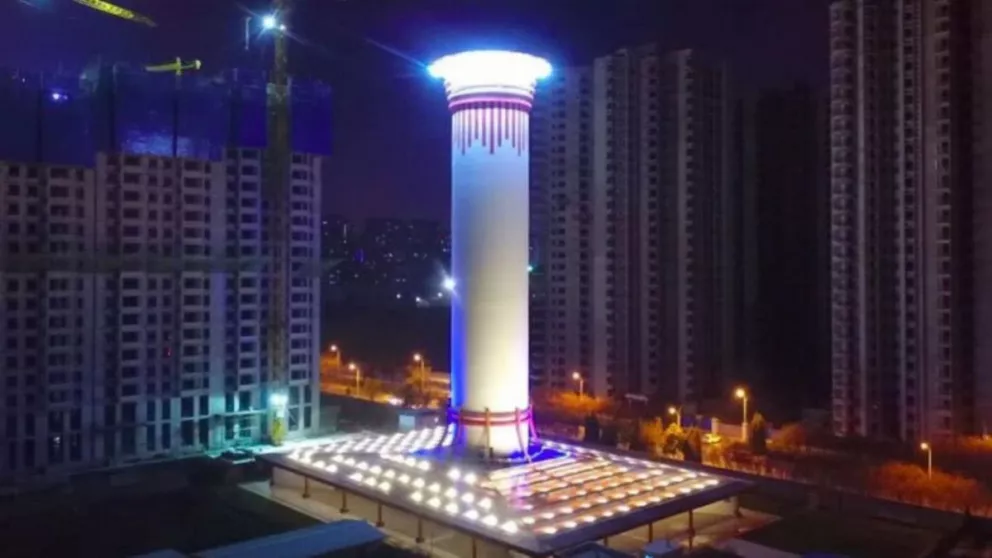 China lucha contra la contaminación con un purificador de aire de 100 metros de altura