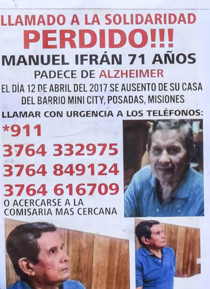 Caso Manuel Ifrán: A un año sin aparecer, recompensa por datos del abuelo posadeño
