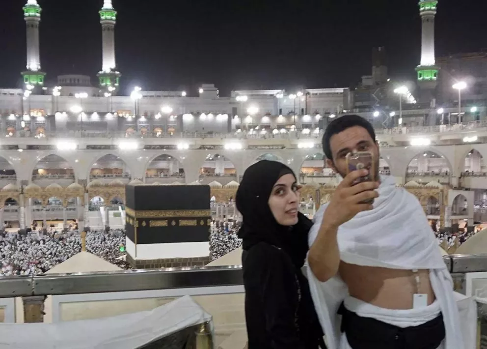 Una selfie en la Meca, el sitio más sagrado del Islam, ubicado en Arabia Saudita.