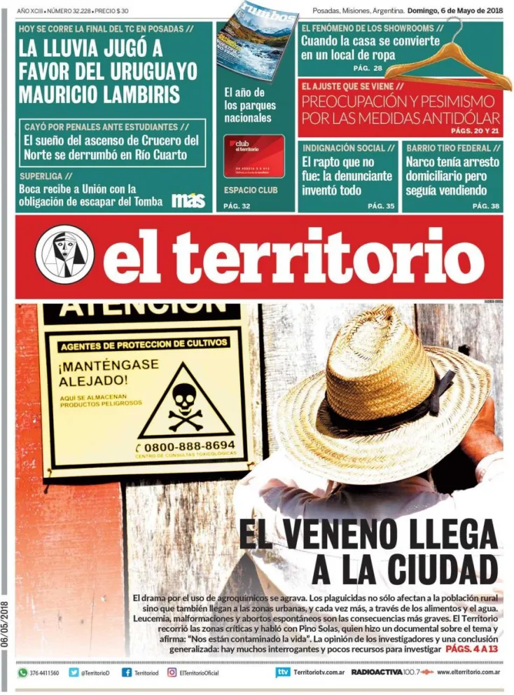 Tapa del diario del 6 de mayo.
