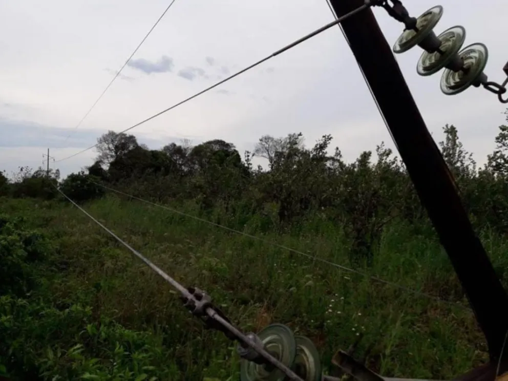 Postes caídos dejaron sin luz a buena parte de la zona de San Javier