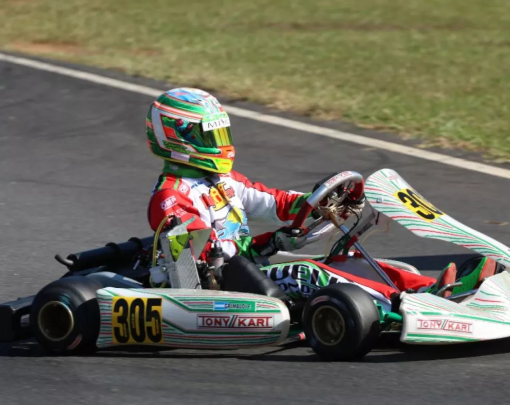 Grimaldi tuvo un susto en el Campeonato Argentino de Karting