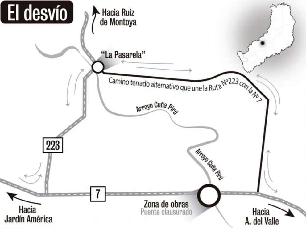 Cerraron definitivamente  el puente sobre el Cuñá Pirú