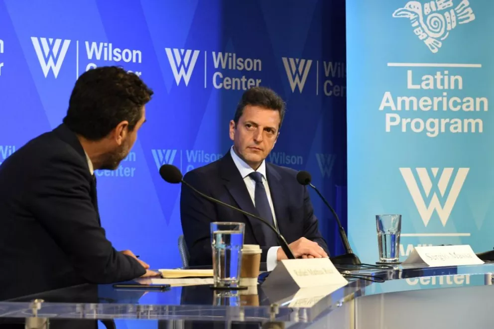 Sergio Massa está de gira por Washington dando charlas sobre la situación de la Argentina