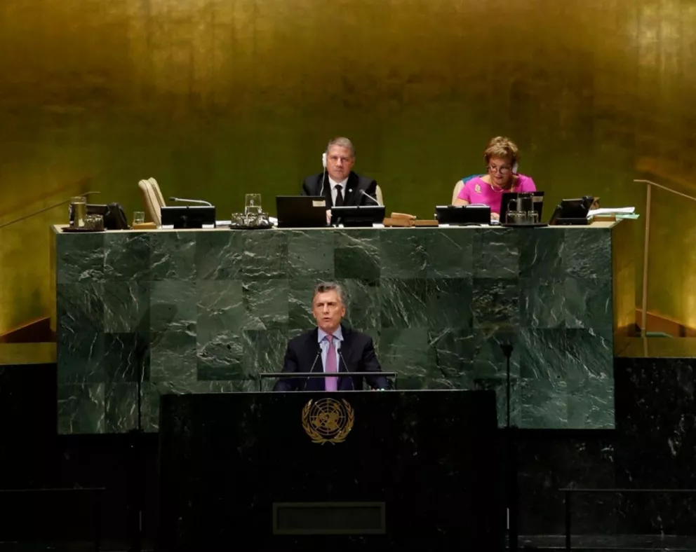 Mauricio Macri ante la asamblea de la ONU