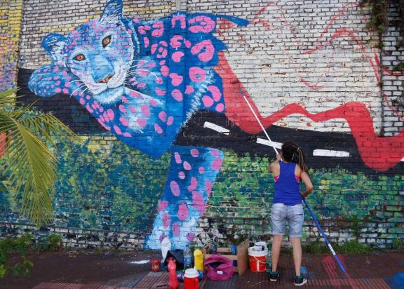 El colectivo Los Aromos y la Facultad de Arte organizaron la intervención. El colectivo Los Aromos y la Facultad de Arte organizaron la intervención.