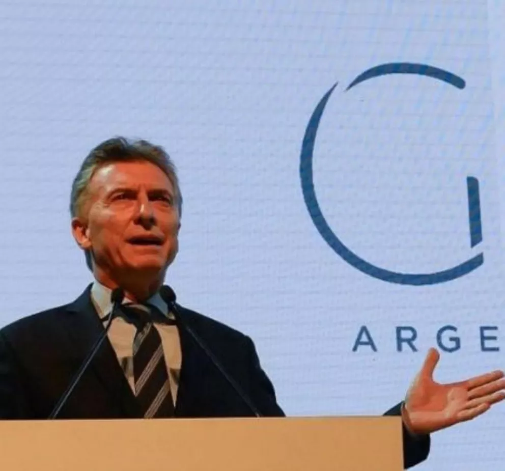 Mauricio Macri presentando el G20