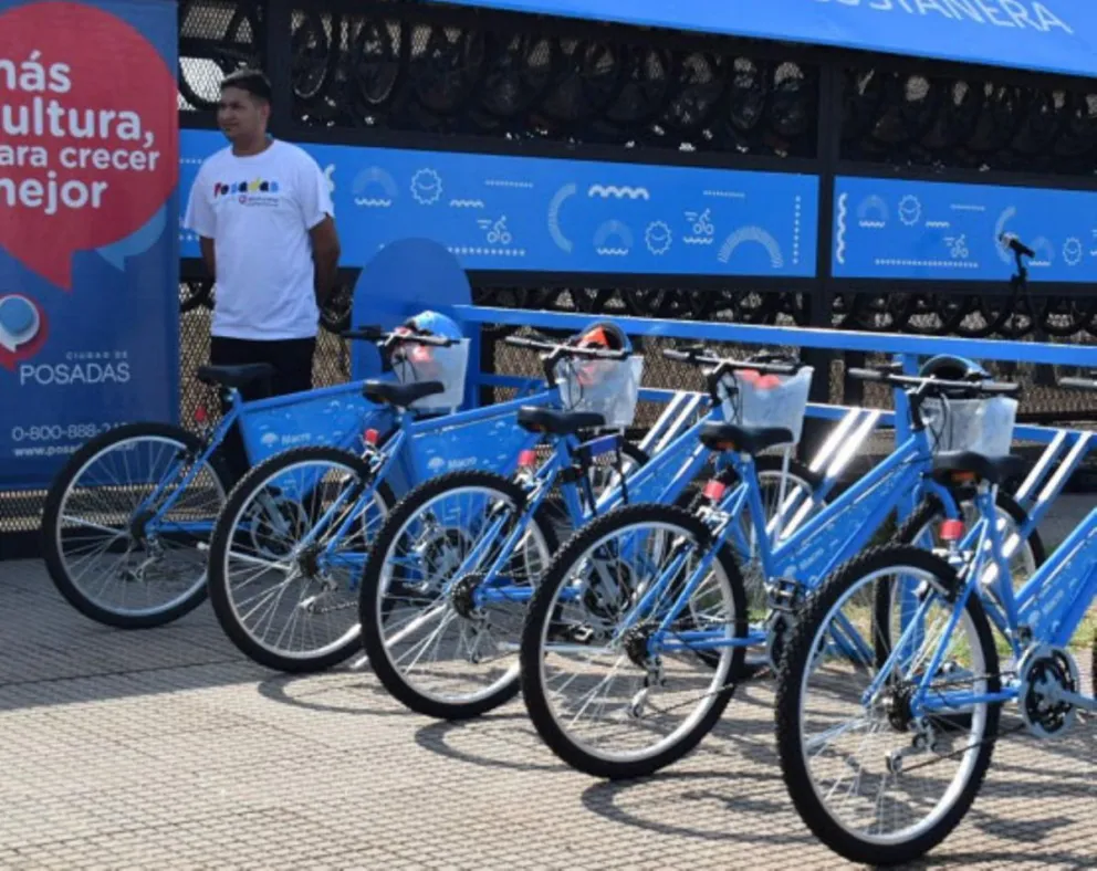 Instalaron la segunda estación Eco Bicis en la Costanera de Posadas