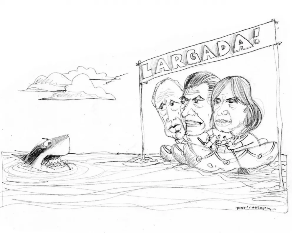 Roberto Lavagna, Mauricio Macri y Cristina Fernández de Kirchner.