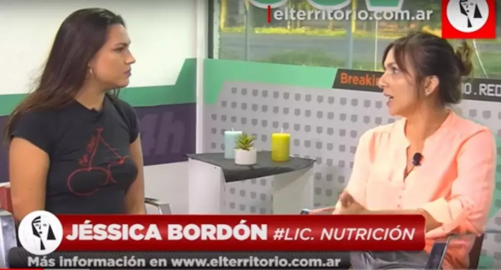 Mili Ferreyra y Jésica Bordón hablando sobre nutrición