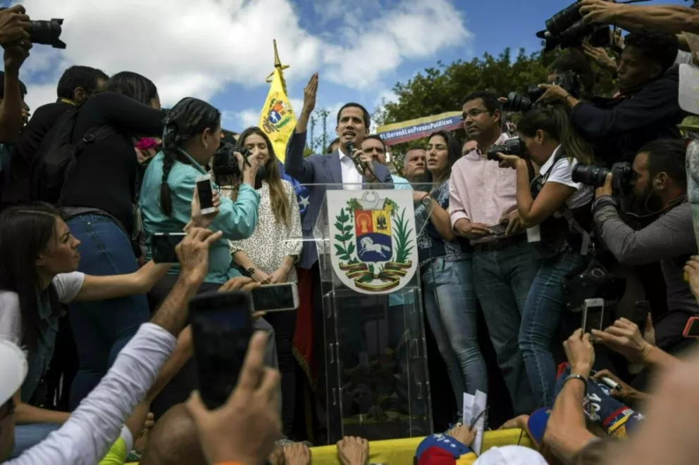 Juan Guaidó, presidente de la Asamblea Nacional de Venezuela durante una de las marchas