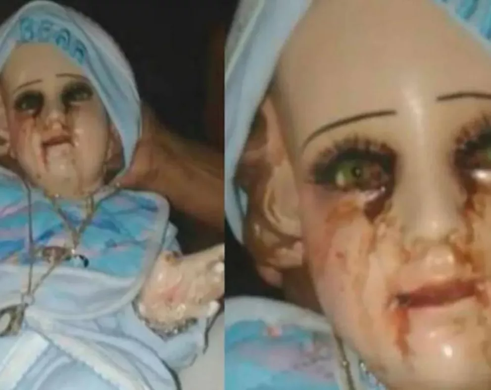 Aseguran que una imagen del niño Jesús llora sangre en Acapulco