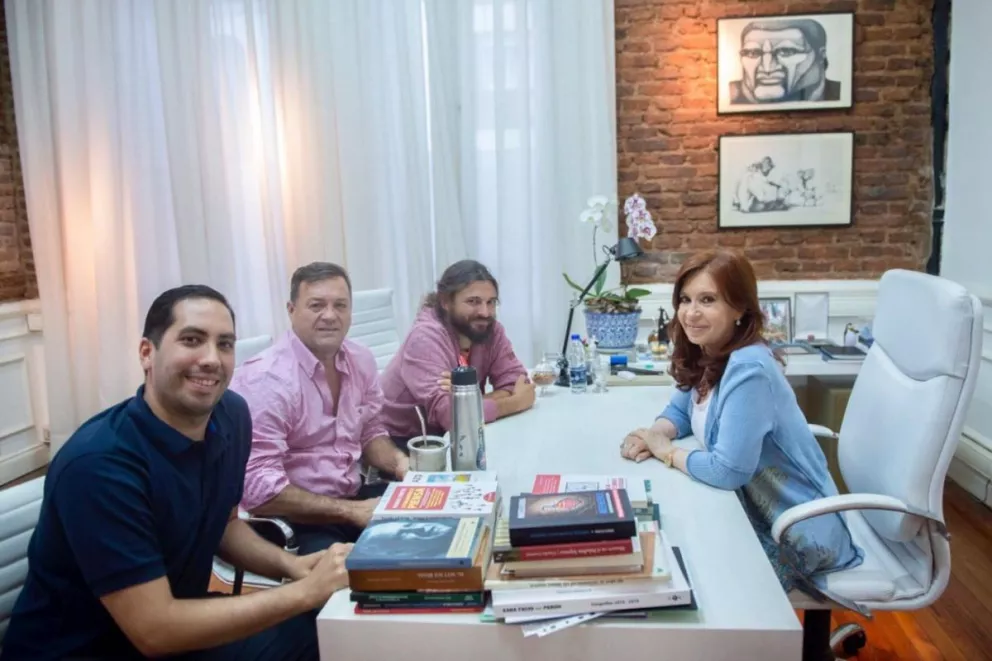 José Luis “Cachorro” Fuentes, Cacho Bárbaro, Juan Grabois y Cristina Fernández de Kirchner