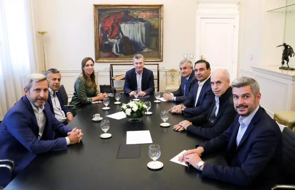 El presidente Mauricio Macri junto a los gobernadores de Cambiemos