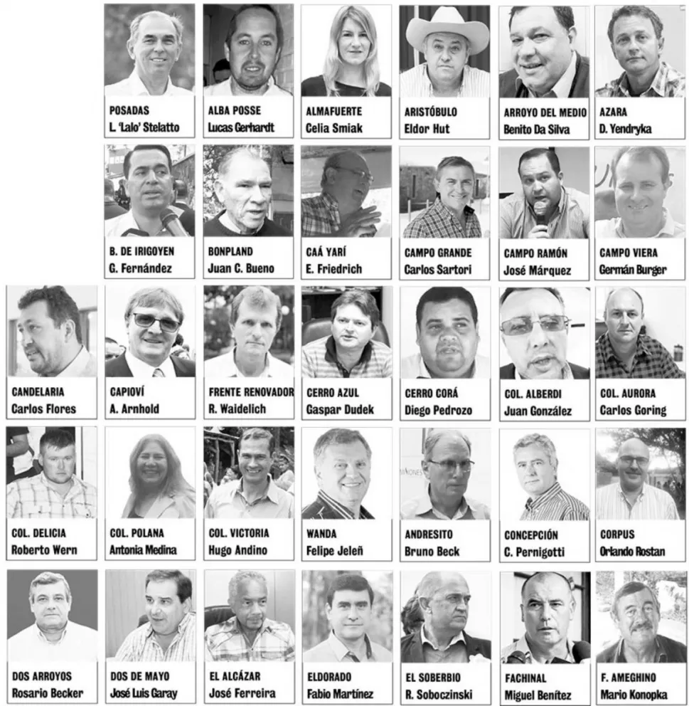 Los 76 intendentes electos en Misiones