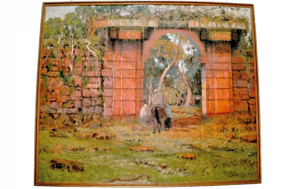 La obra de Raúl Prieto, que refleja las ruinas de San Ignacio antes de ser intervenidas en 1940