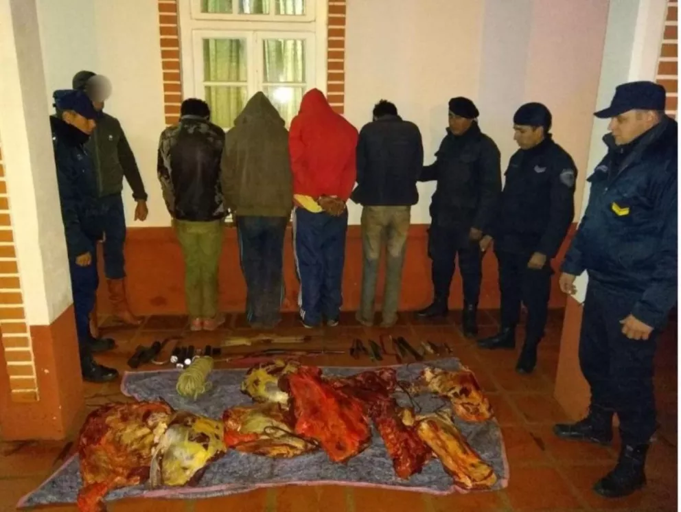 Azara: Detienen a cuatro hermanos cuatreros y secuestran más de 100 kilos de carne vacuna