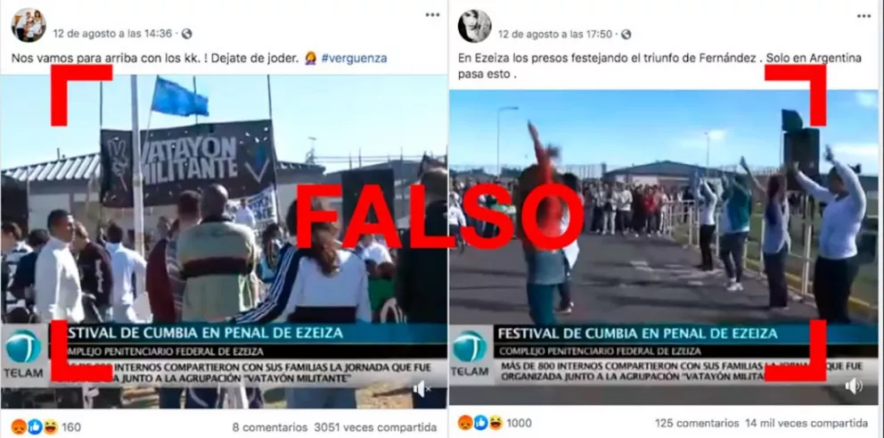 Es falso que se realizó un festival de cumbia en el penal de Ezeiza para festejar el triunfo de Alberto Fernández