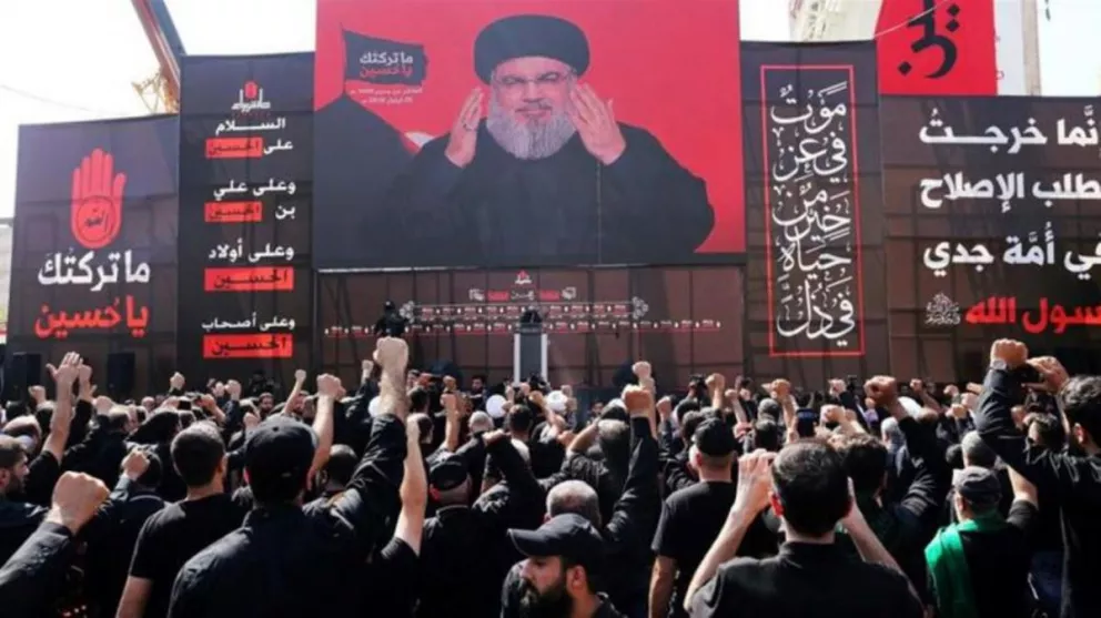 Hassan Nasrallah, secretario general de Hezbollah en un acto público