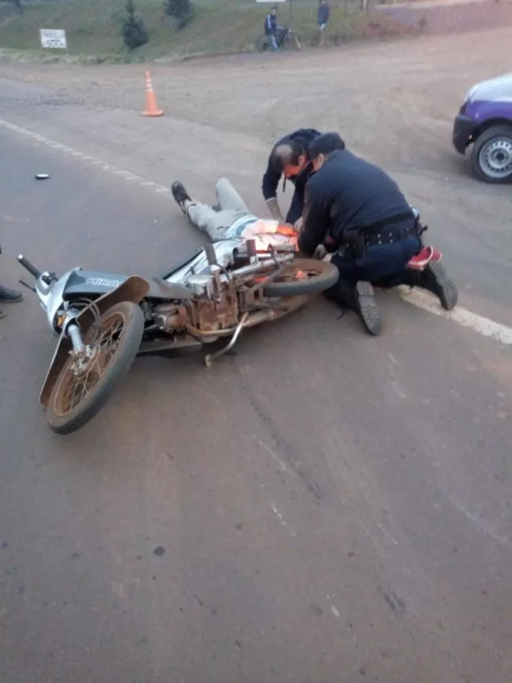 Herrera Ahuad asistió en la ruta a un motociclista lesionado en un choque