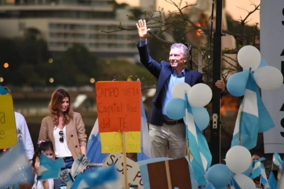 Mauricio Macri durante el acto del #SiSePuede en Posadas