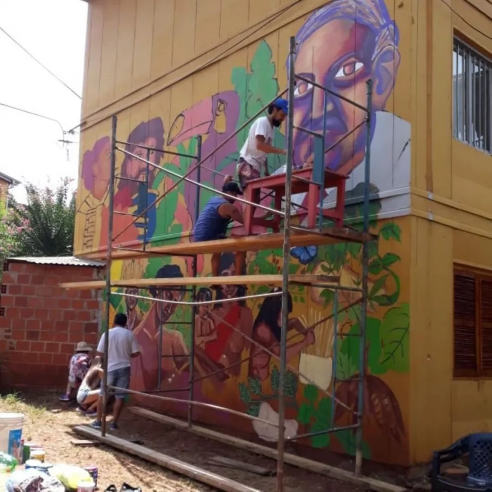 Eldorado: el viernes inaugurarán el mural del barrio Guacurarí