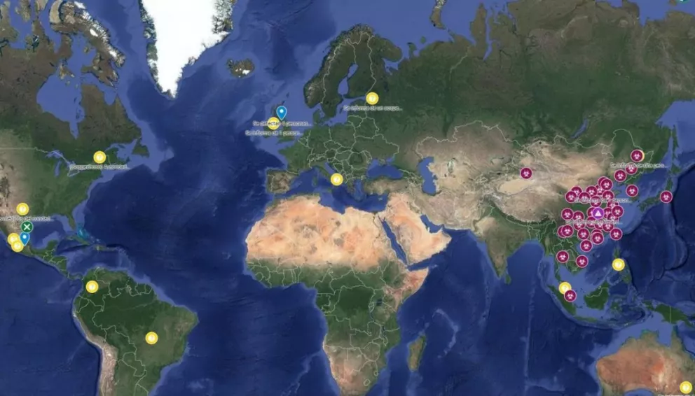 Mapa interactivo en Google Maps muestra los casos de Coronavirus que hay en el mundo 
