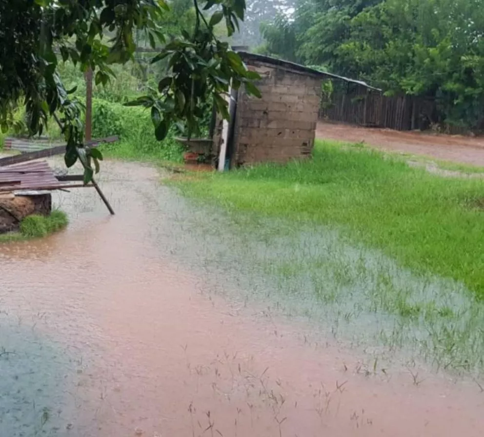 Posadas: calles anegadas y casas afectadas por la copiosa lluvia 