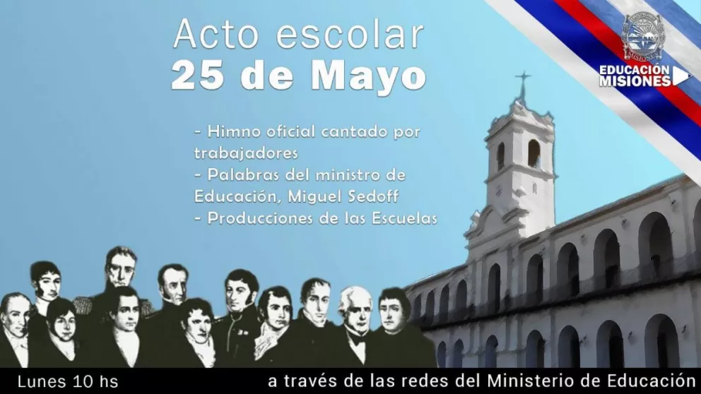 El acto del 25 Mayo desde la página oficial del Ministerio de Educación