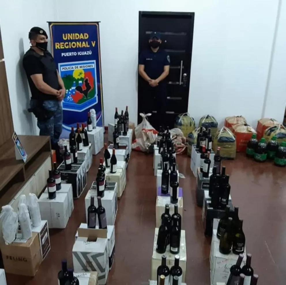 Contrabando en Iguazú: cinco detenidos con 290 botellas de vino 