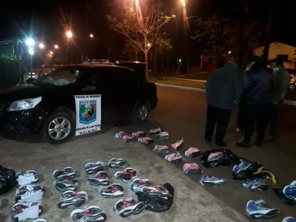 Zapatillas brasileñas sin aval aduanero incautadas en Santa Rita 