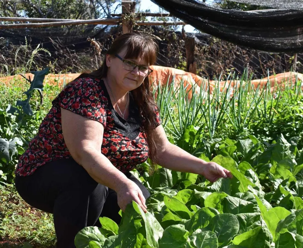 Rosa en su huerta, a la que calificó como su “lugar en el mundo”.