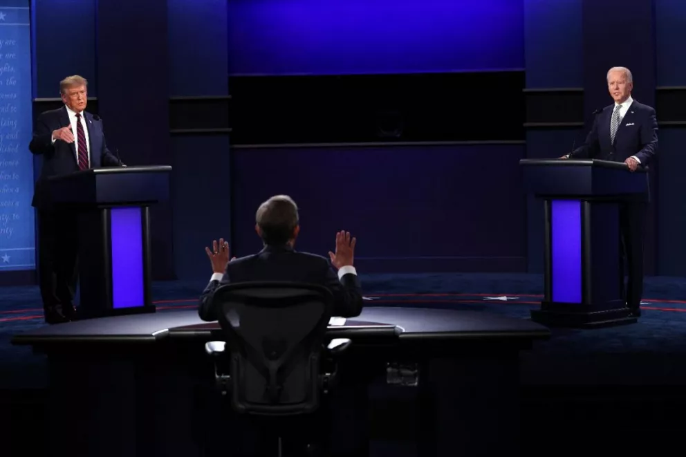 Donald Trump y Joe Biden durante el primer debate previo a la elecciones de los Estados Unidos