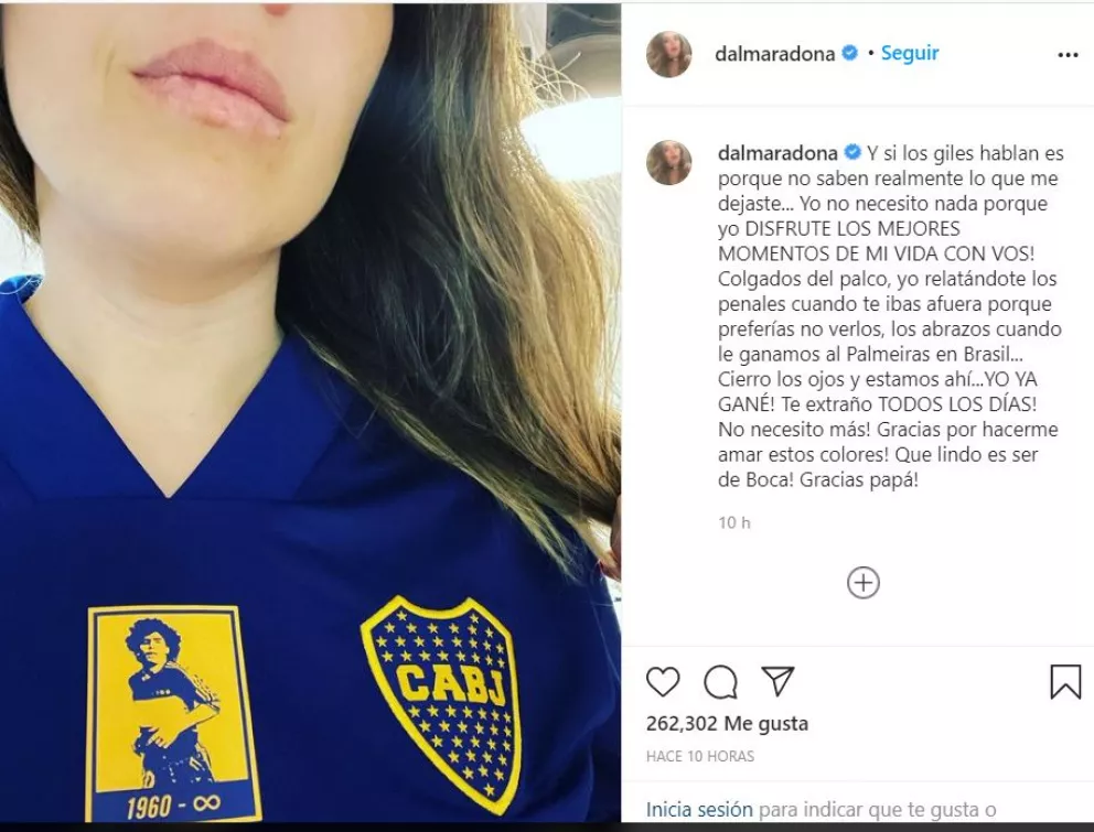Libertadores: emotivo mensaje de Dalma Maradona a Diego tras el pase de Boca a la semifinal 