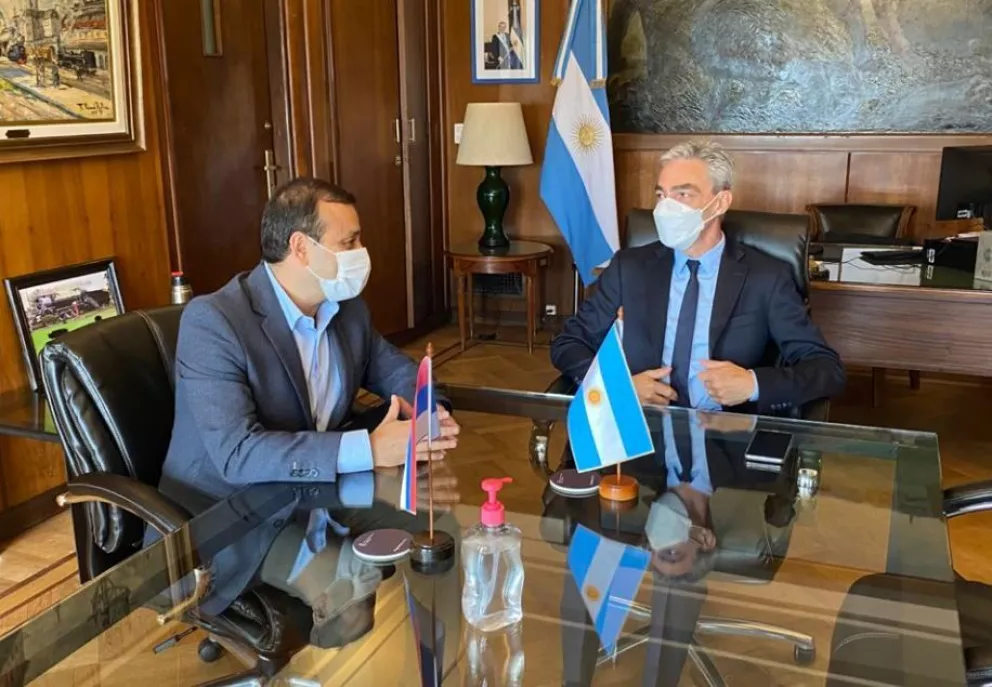 Oscar Herrera Ahuad fue recibido por el ministro de Transporte de Nación Mario Meoni