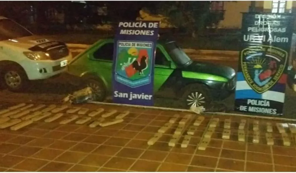 San Javier: incautan un auto con más de 155 kilos de marihuana y hay un detenido