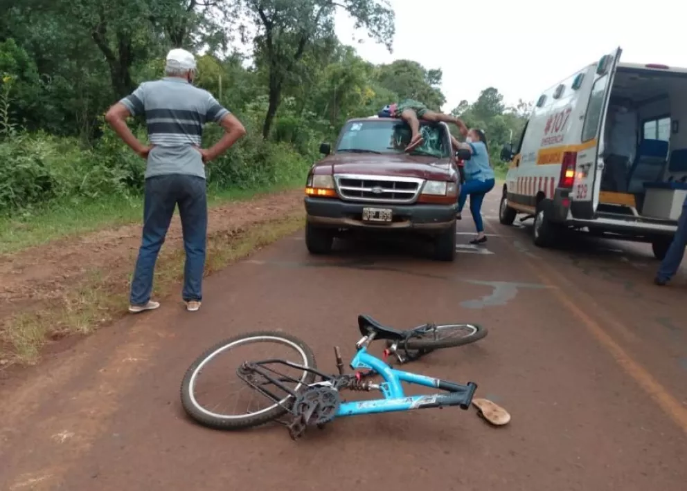 Accidente vial sobre ruta provincial N°6 dejó un ciclista hospitalizado