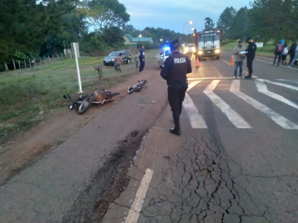 San Javier: dos heridos en un choque entre el conductor de una moto y un ciclista