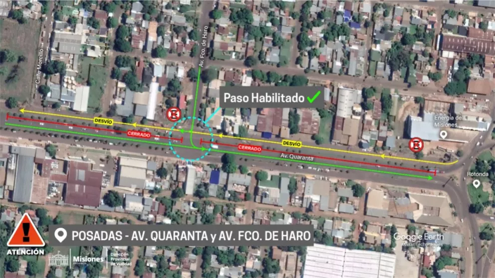 Travesía Urbana de Posadas: habilitan tránsito en la intersección de Francisco de Haro y Quaranta